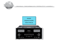 McIntosh MA-8900 - Owners manual